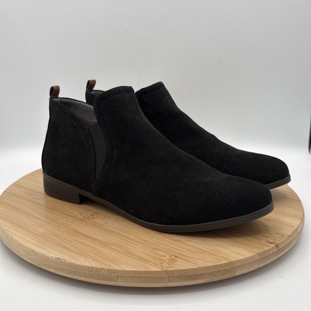 Dr Scholl’s Be Energized Ramble Chelsea Boots Black Faux Suede Women’s 8.5